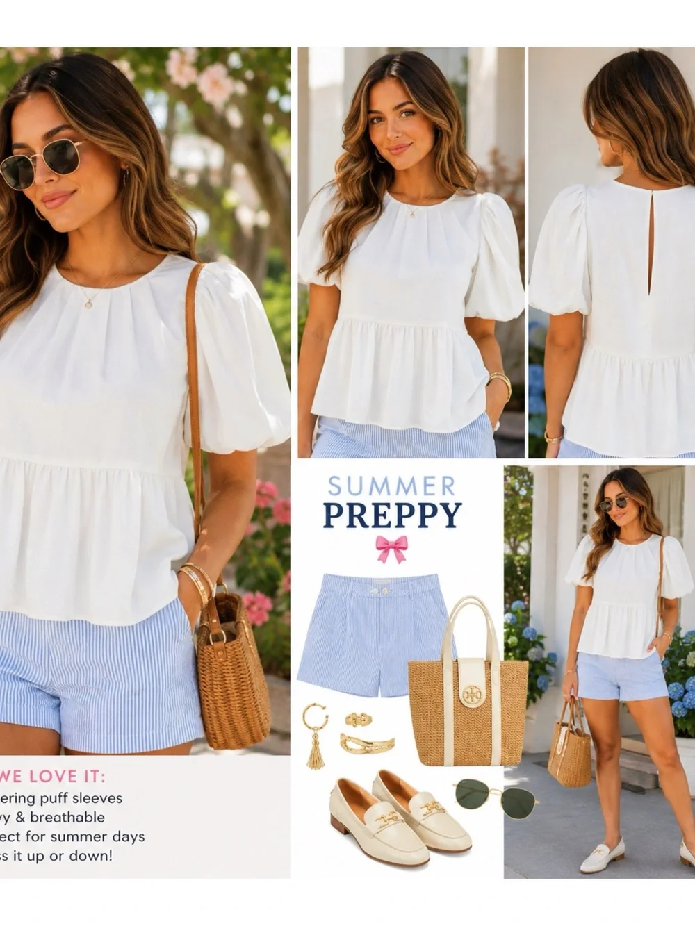 LILLY PULITZER Ivory Satin Silky Peplum Top